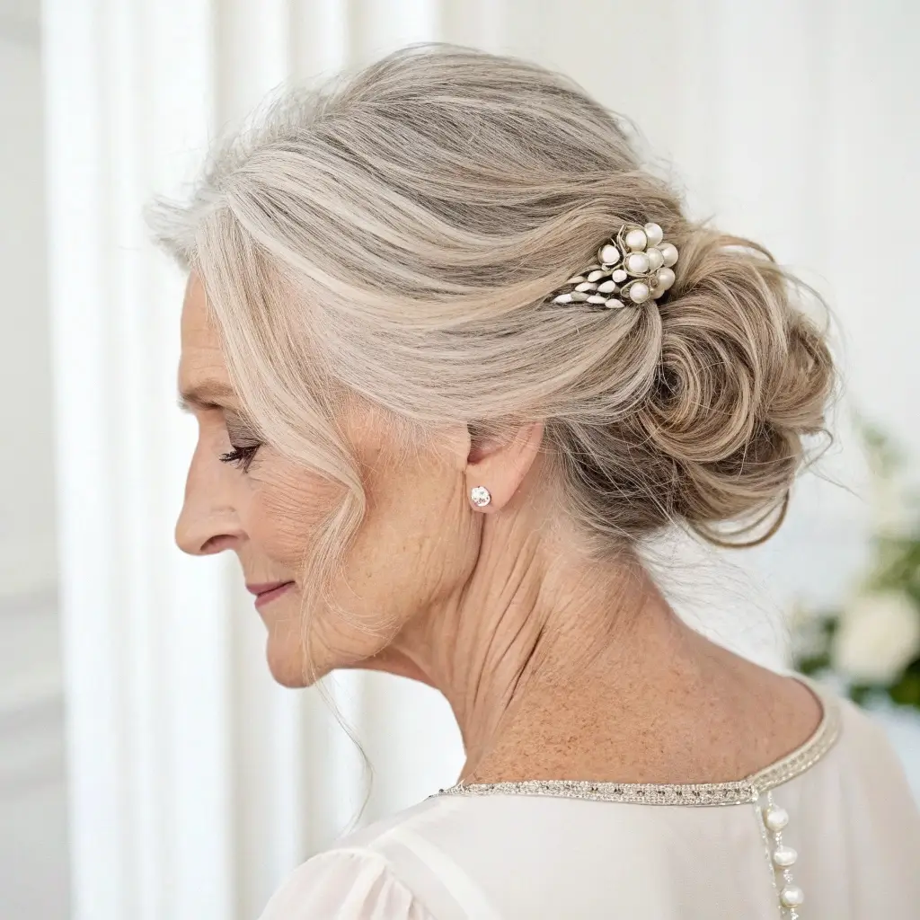 Low Bun with Soft Waves