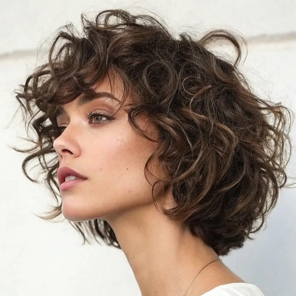 Messy Curly Bob