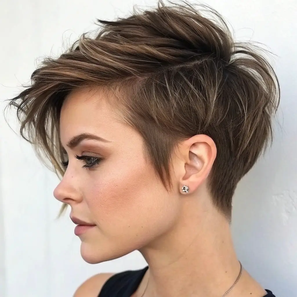 Messy Side Part Pixie