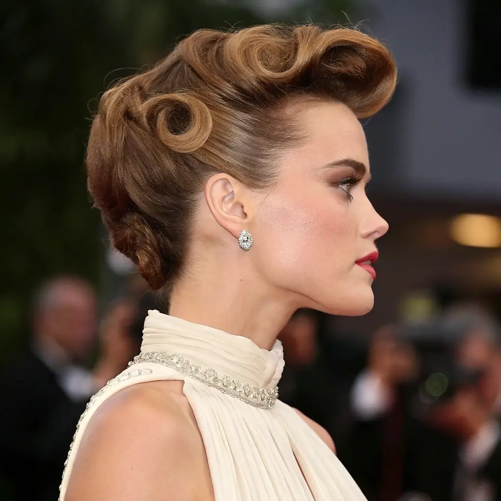 Pompadour with Soft Curls