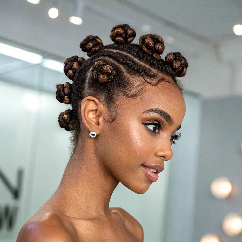 Sculpted Locs Mini Buns A Modern Edge in Protective Hair Design