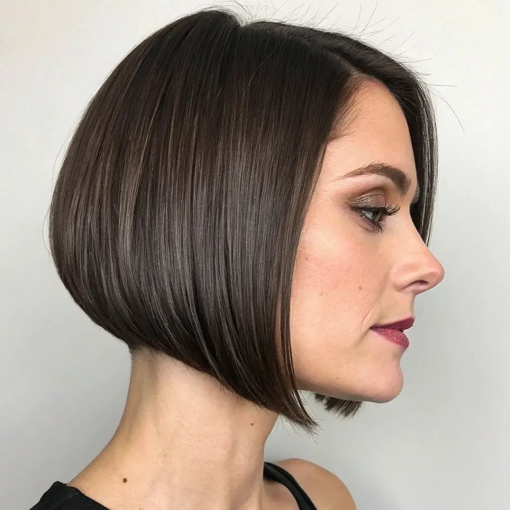 Sleek Chin-Length Side Bob