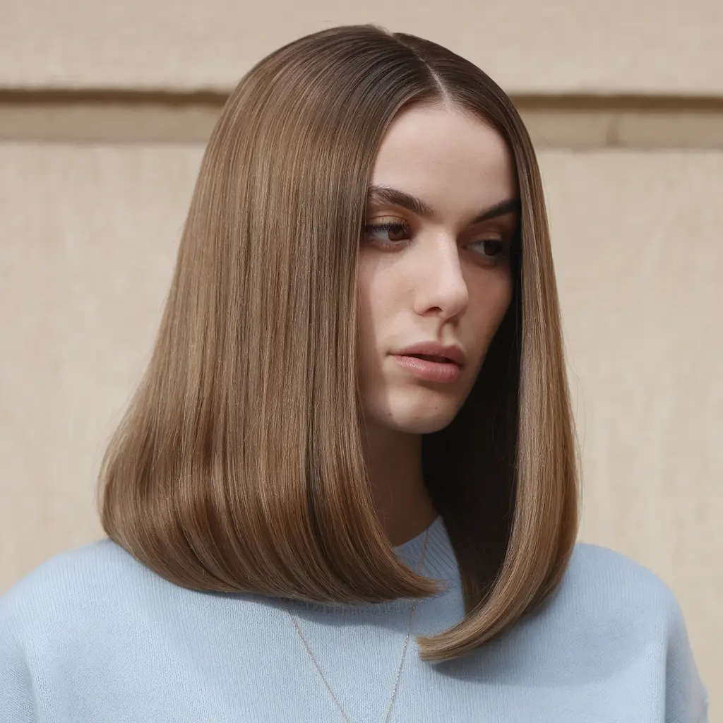 Sleek and Shiny Straight Hair.