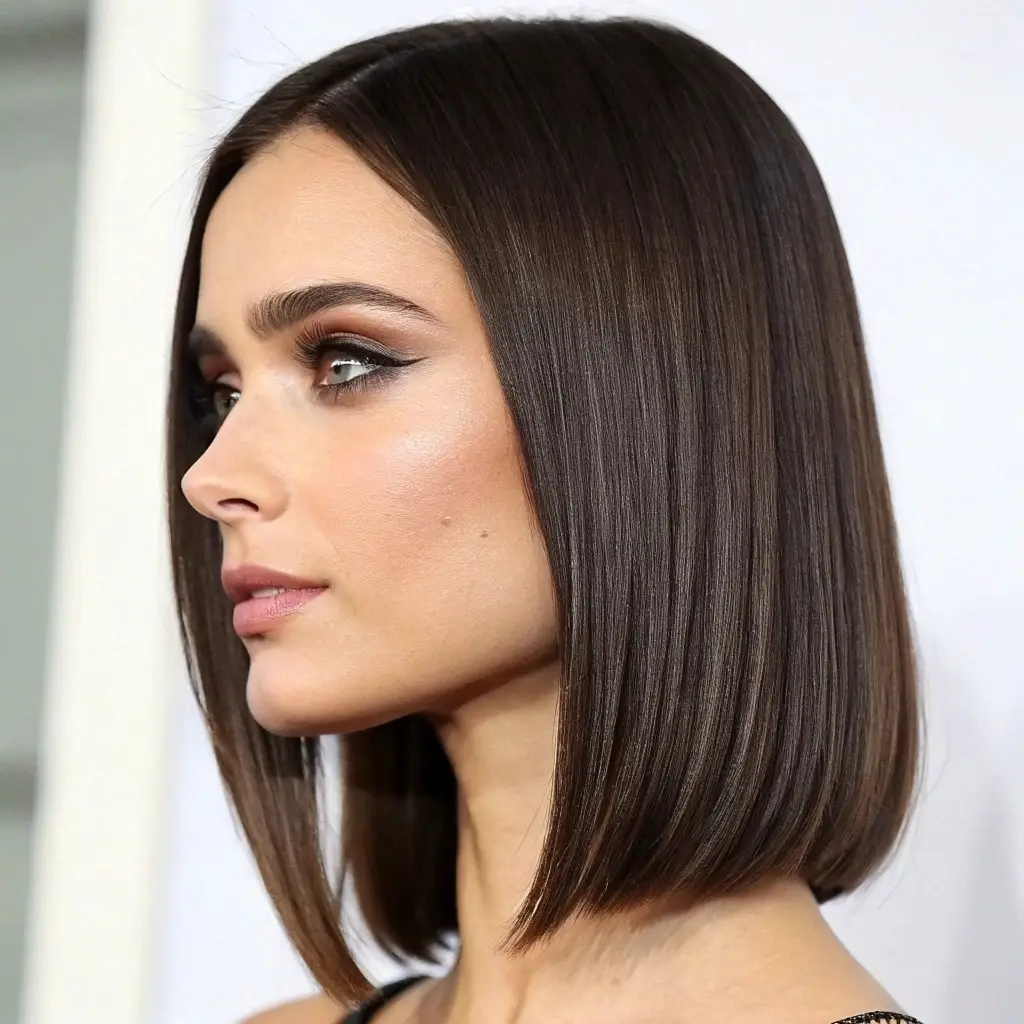 Sleek and Straight Mid-Length Cut