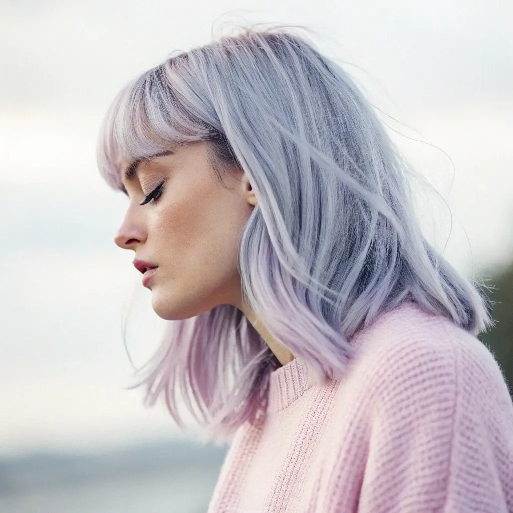 Soft Lilac Tones & Effortless Waves E-Girl Hairstyles for a Trendy, Whimsical Look