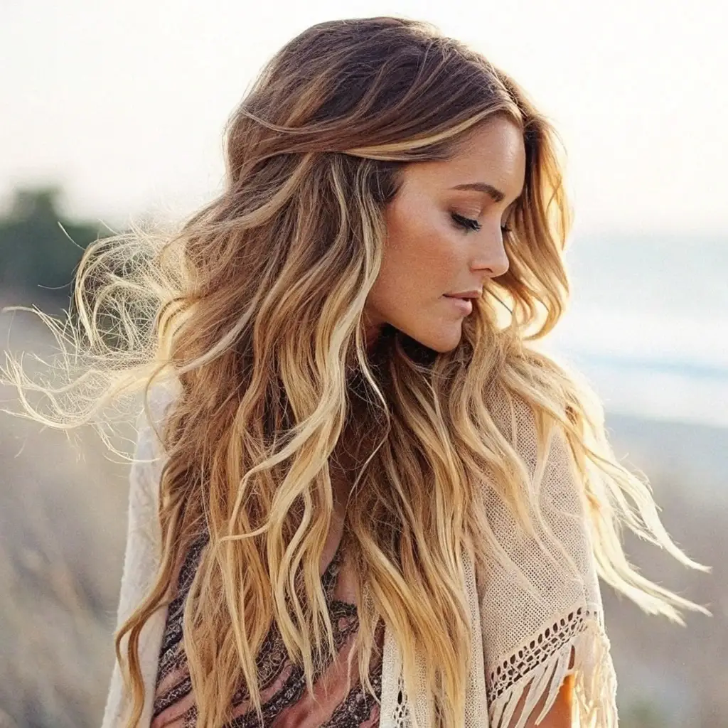 Sun-Kissed Waves & Beachy Tones E-Girl Hairstyles for a Free-Spirited, Trendy Look
