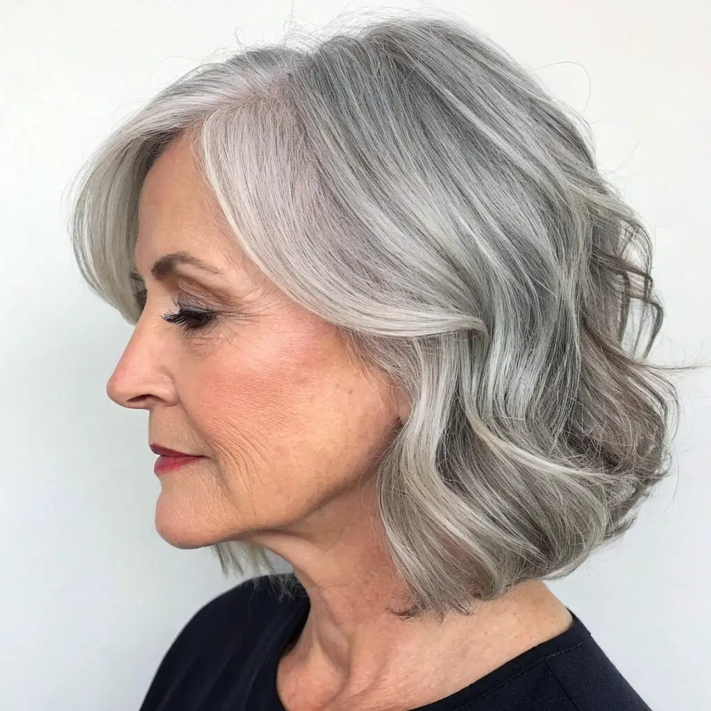 The Grey Bob with Subtle Waves