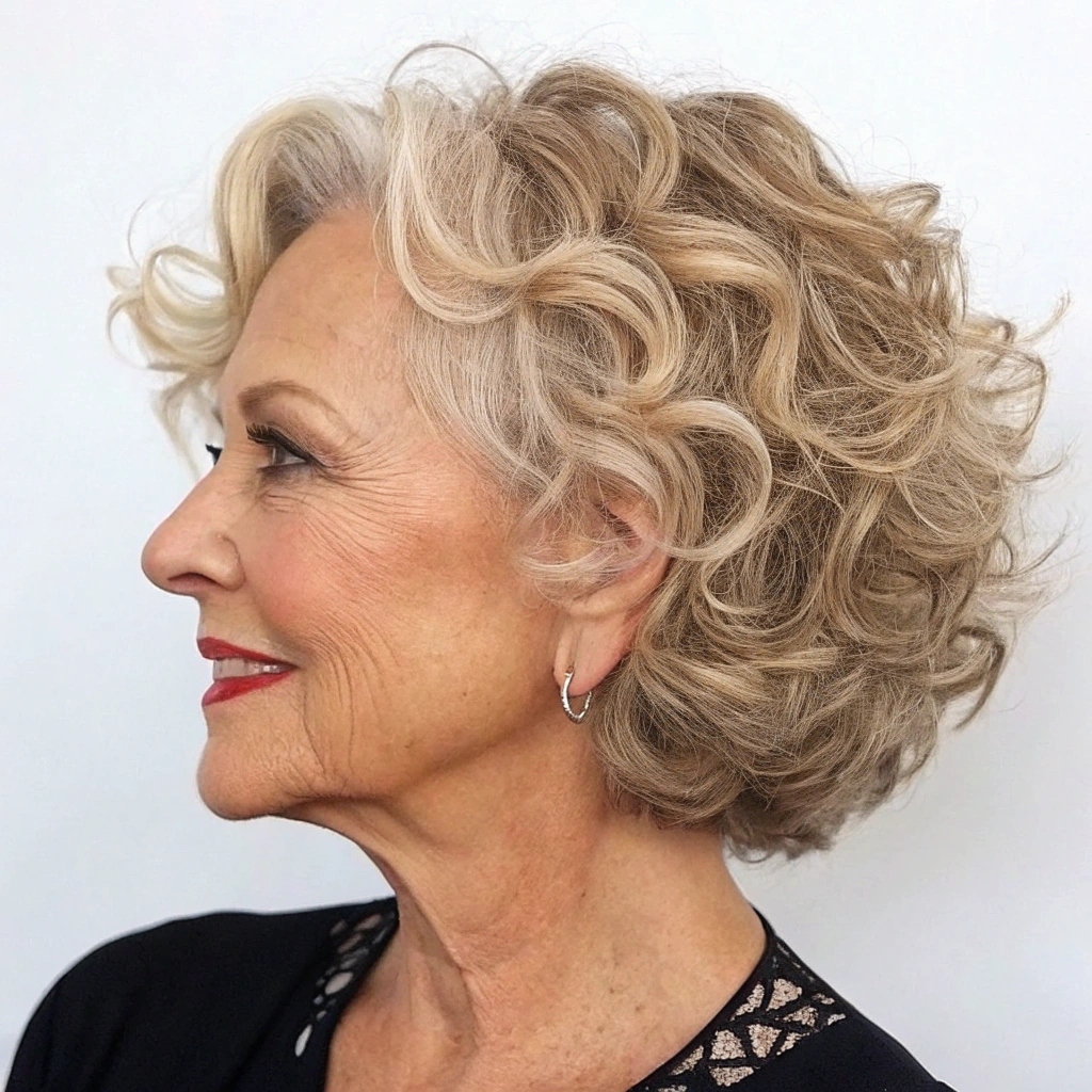 Side-Swept Curly Bob
