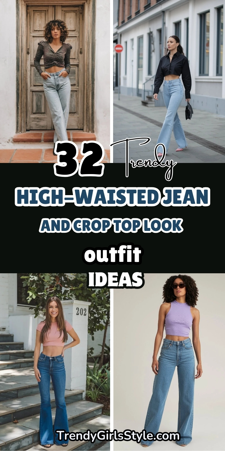 32 Trendy High-Waisted Jeans and Crop Top Look Achieve a Fashion Glow Up