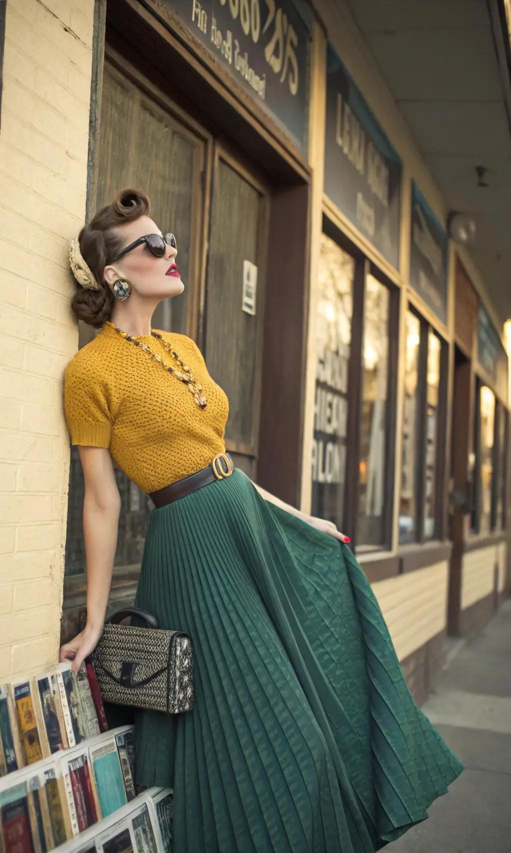 Vintage-Inspired Pleated Maxi Skirt Charm