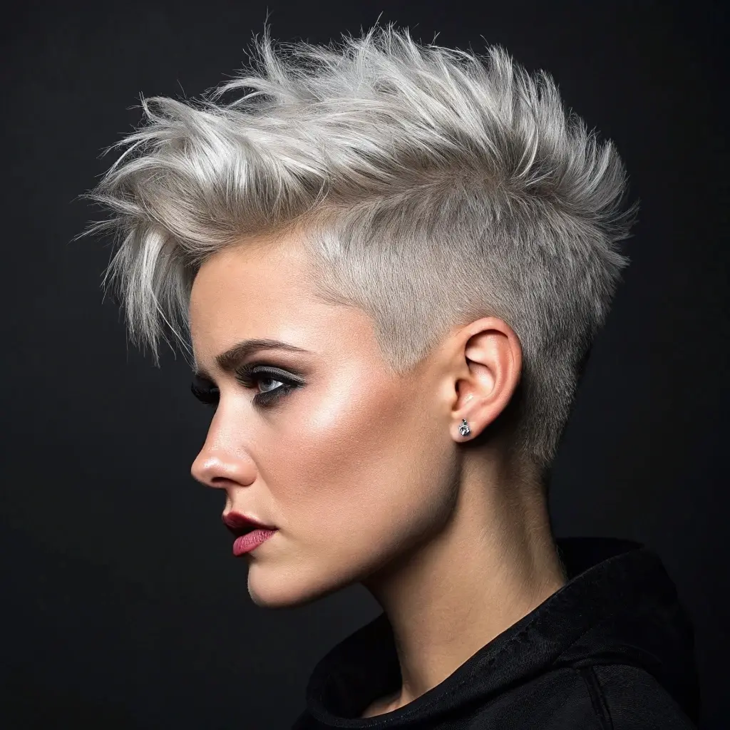 Edgy Platinum Pixie