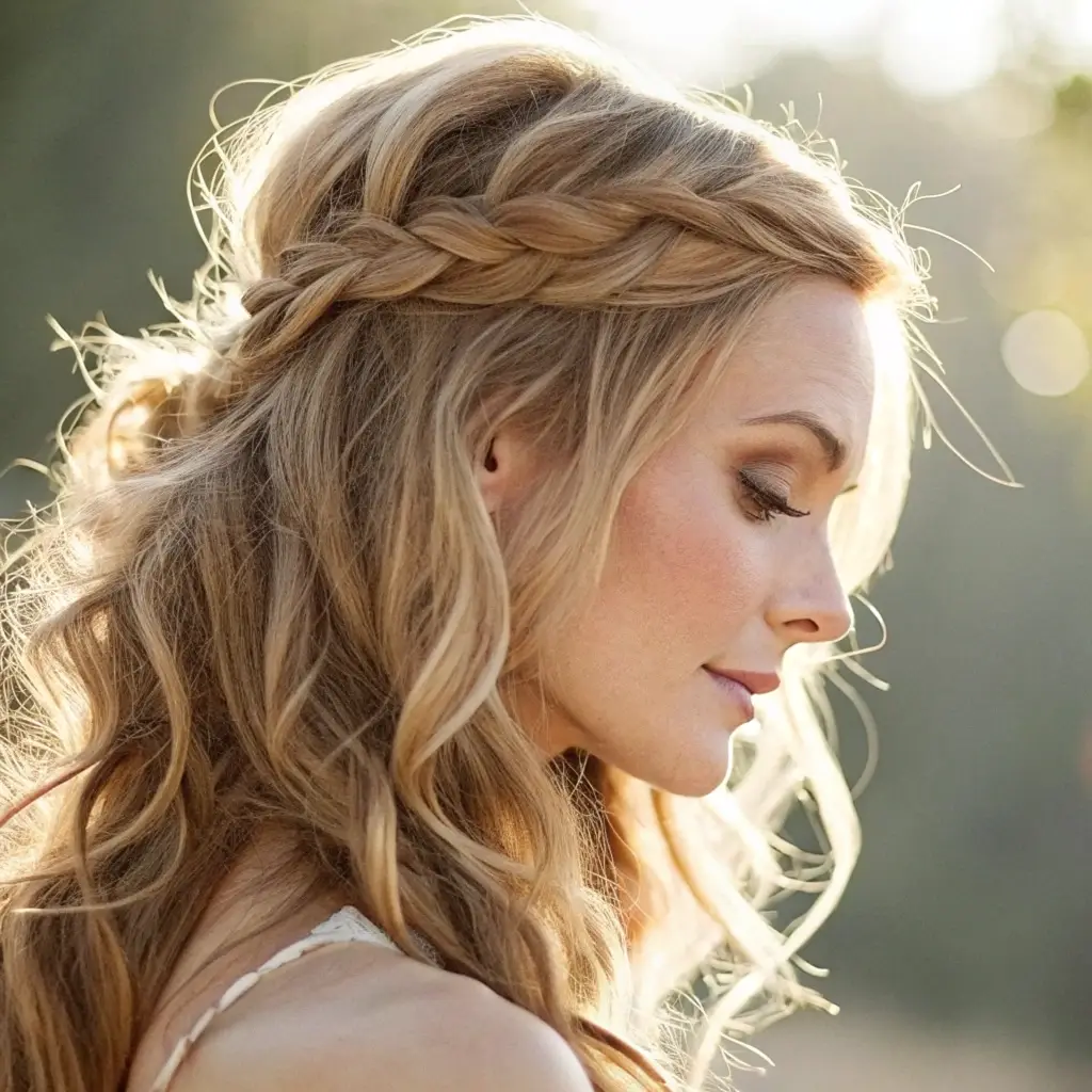 The Braided Crown Half-Up