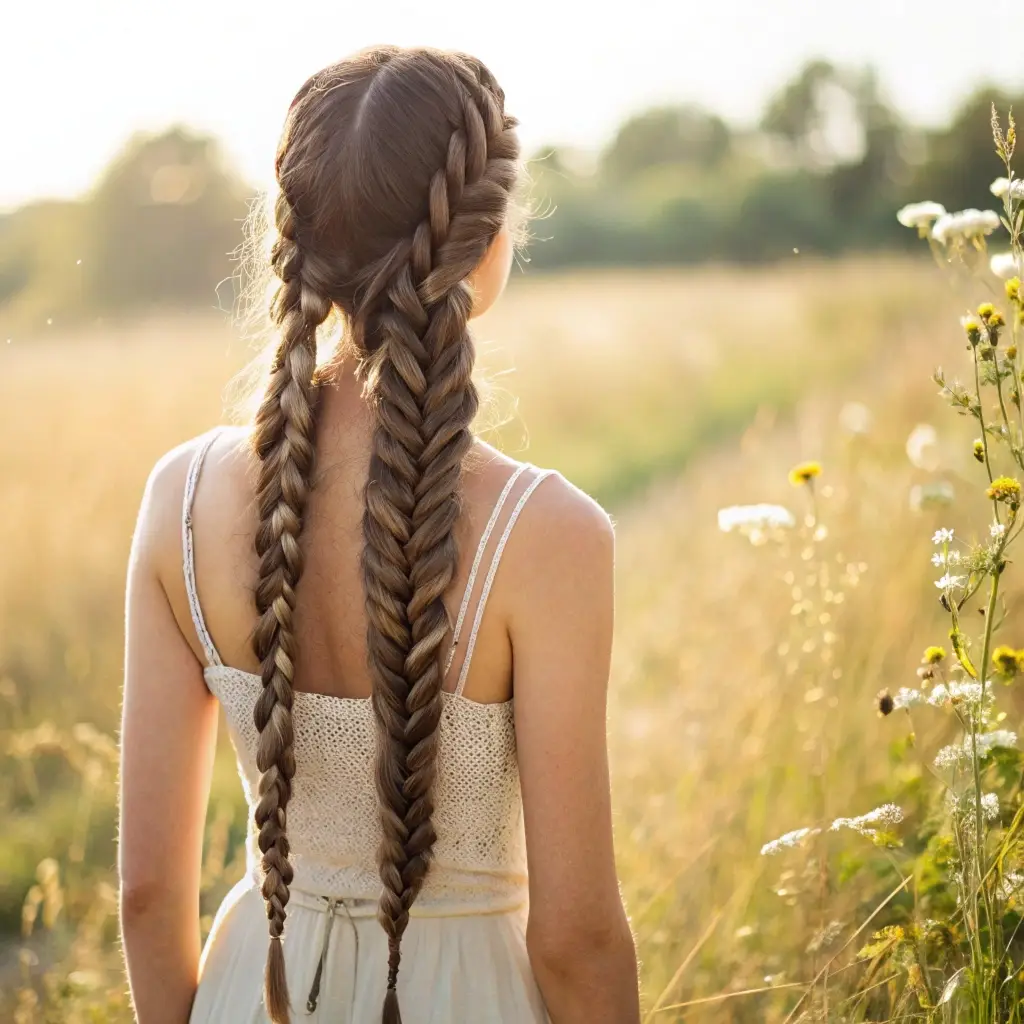 The Double Fishtail Braids
