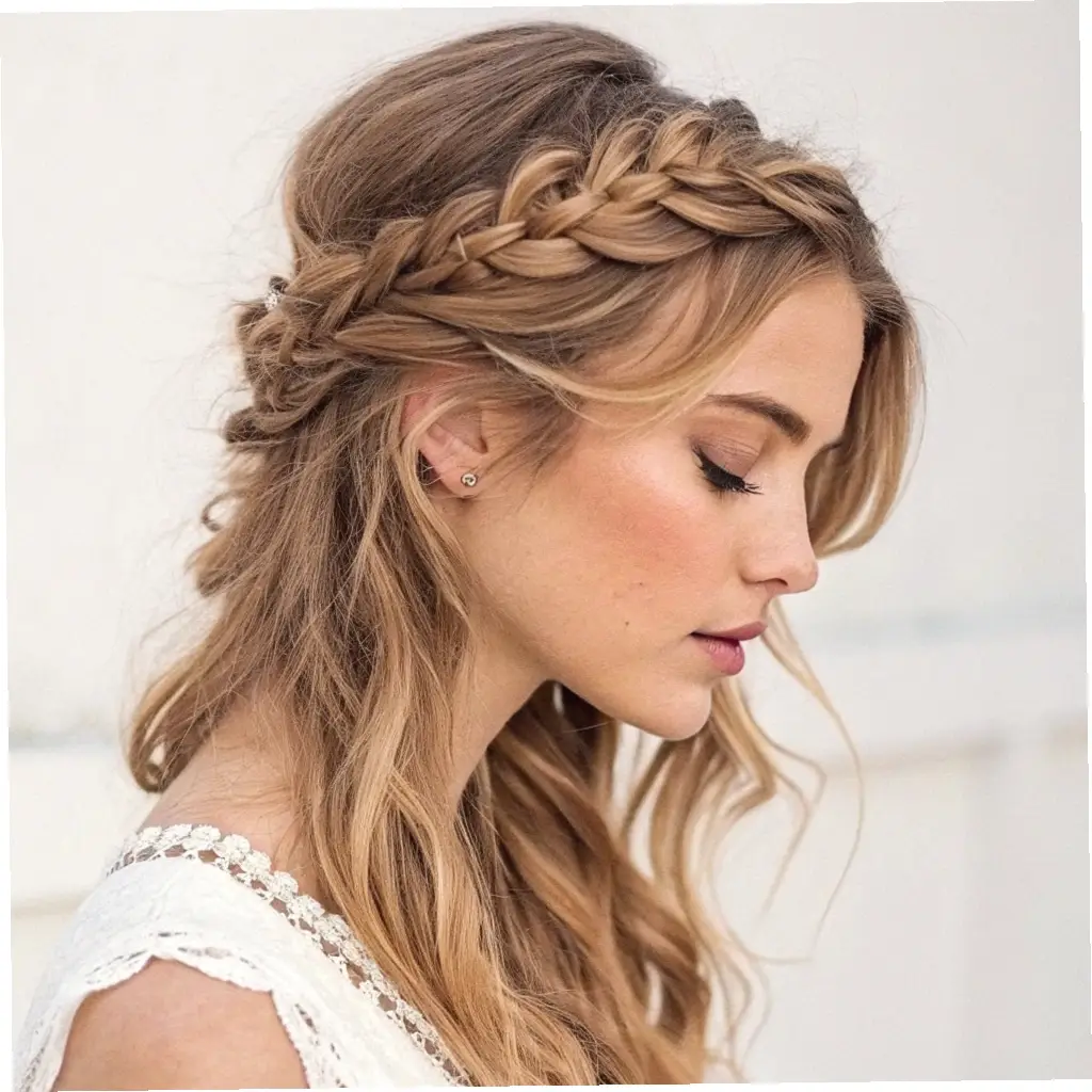 The Half-Up Braided Crown