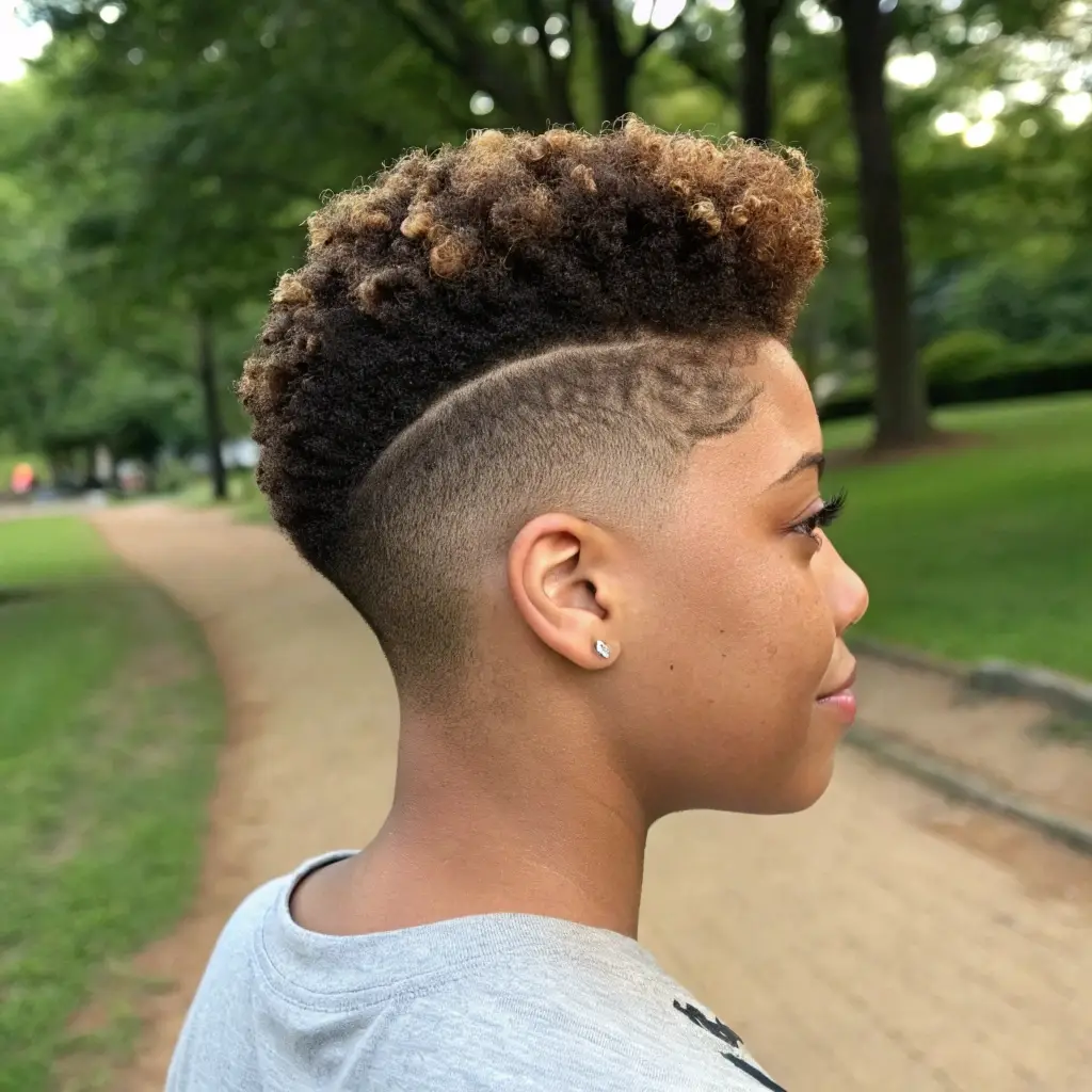 The Ombre Curly Fade