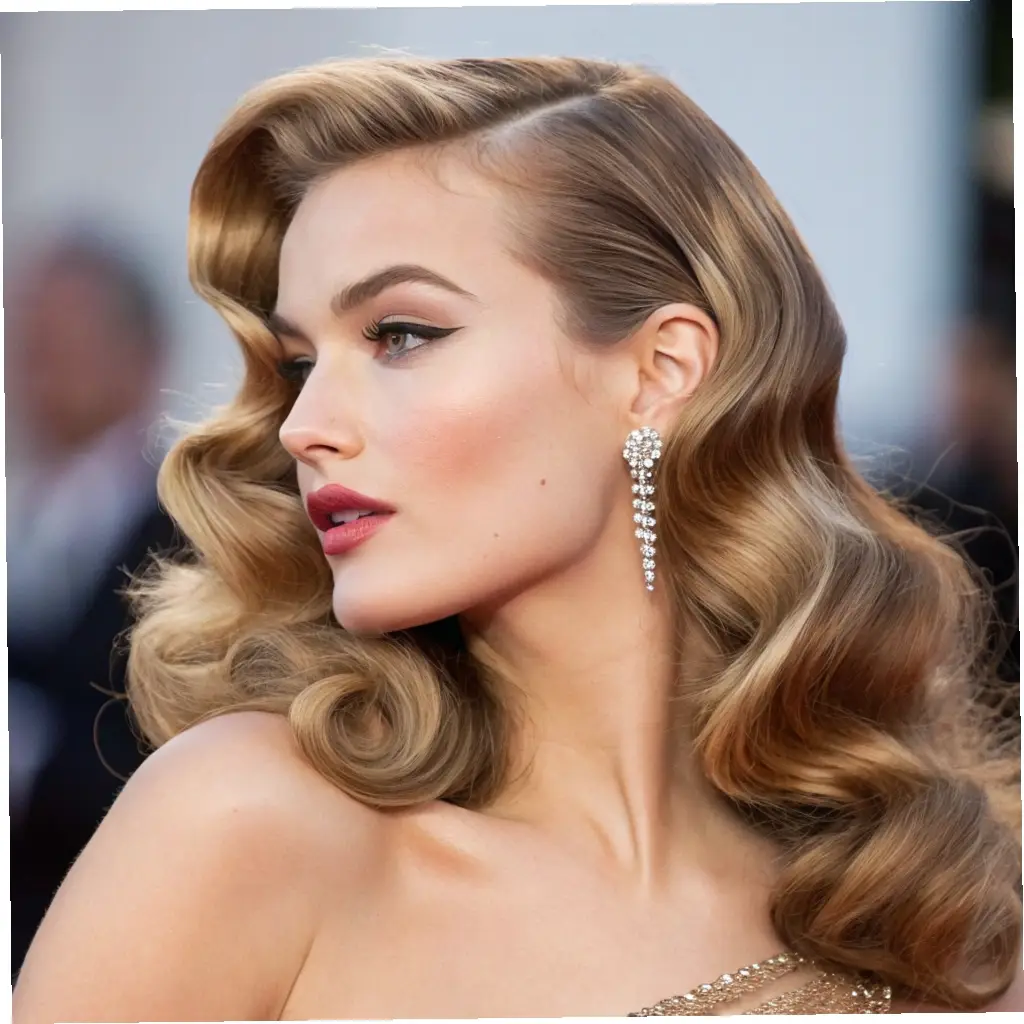The Side-Swept Hollywood Waves