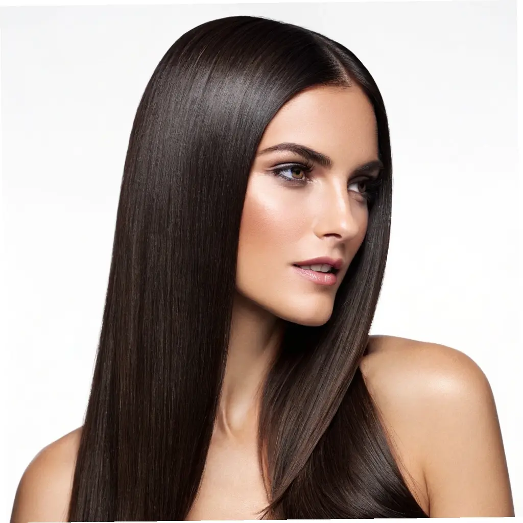 The Sleek Straight Hair with Center Part