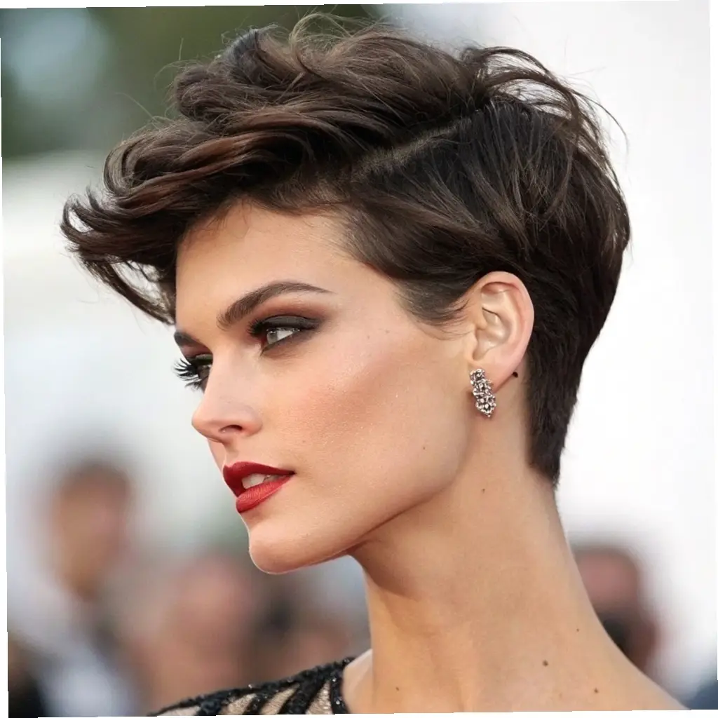 The Voluminous Pixie with a Side Sweep