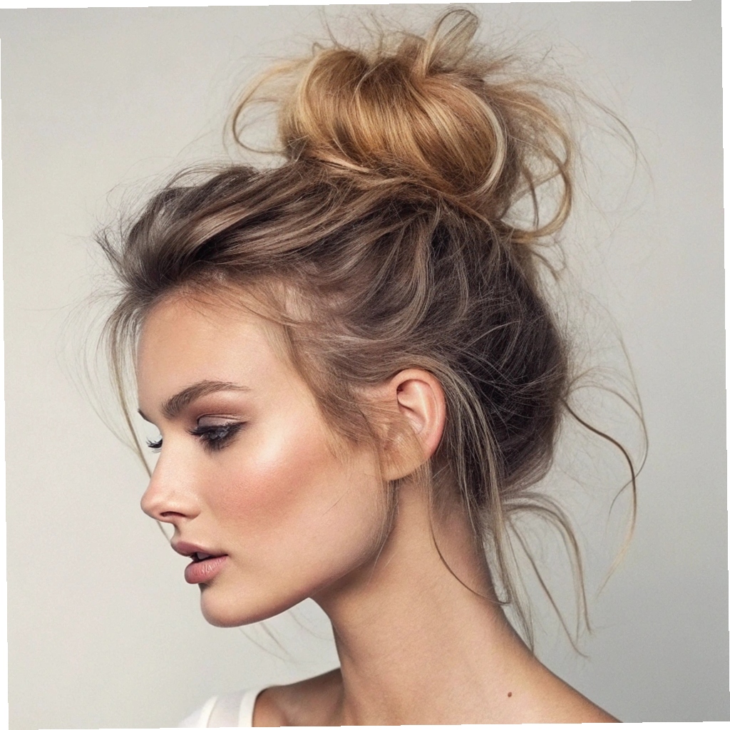 The Teased and Tousled Bun