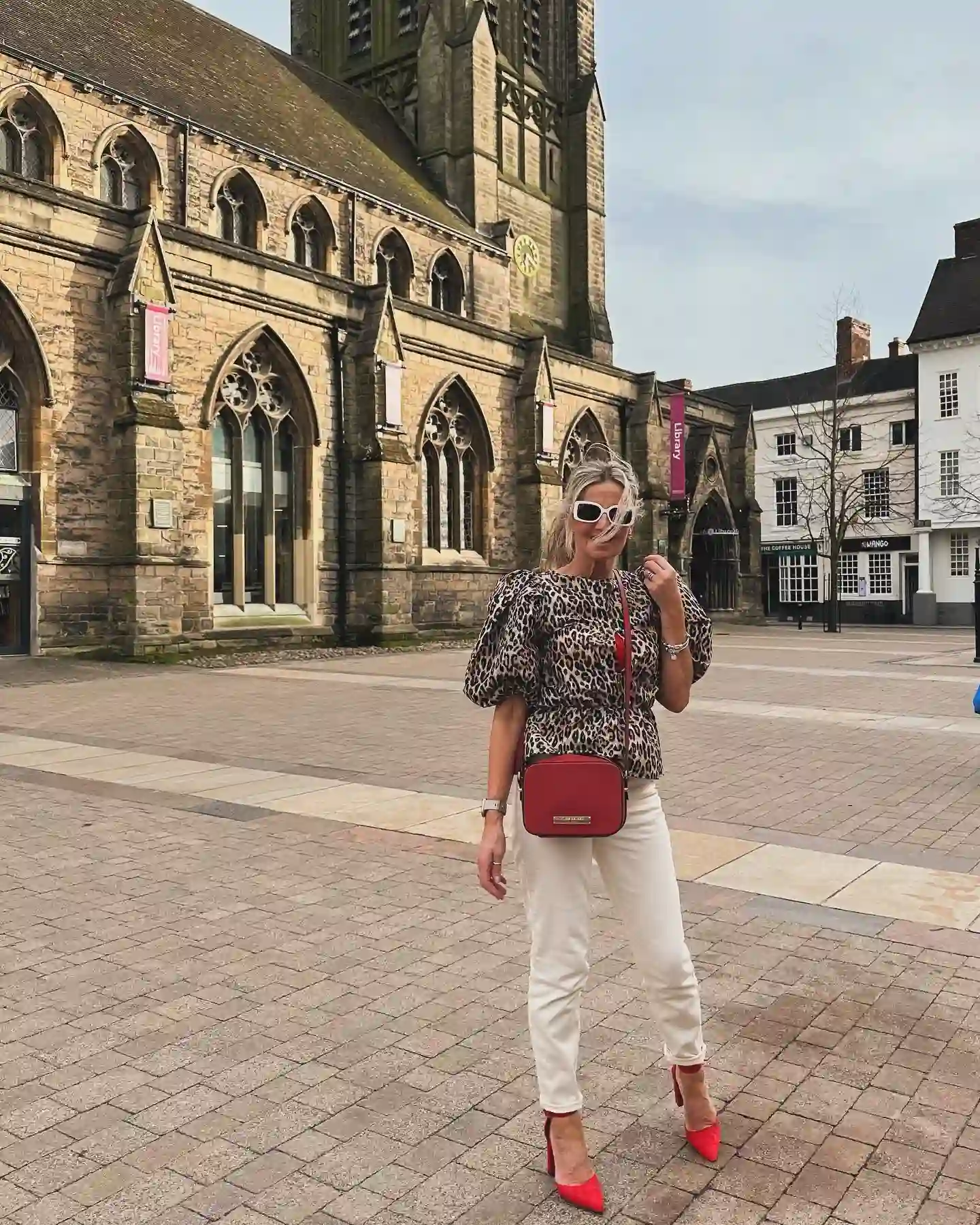 Leopard Print With Clean White Trousers