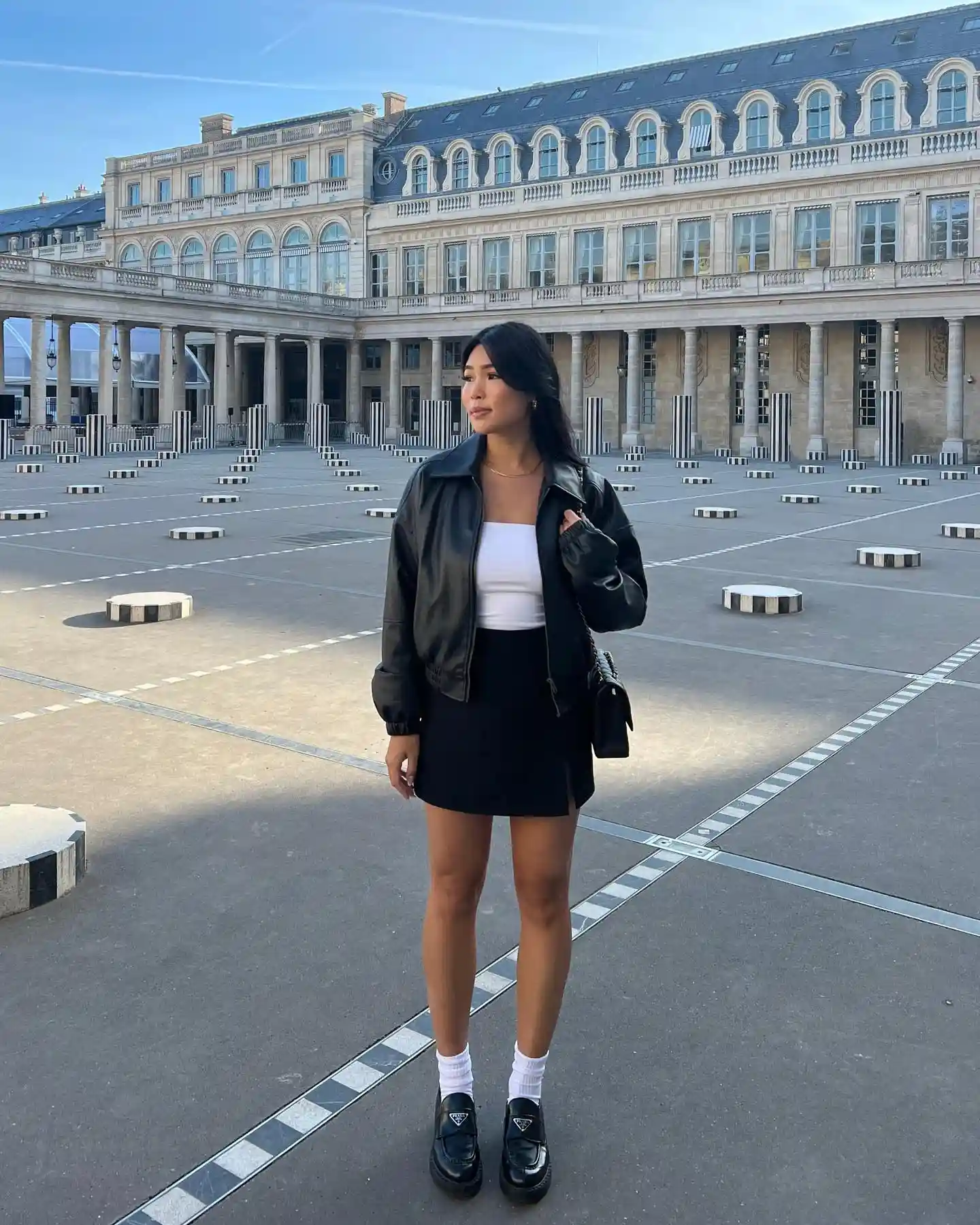 Black Loafers Add Structure to a Modern Monochrome Fall Look