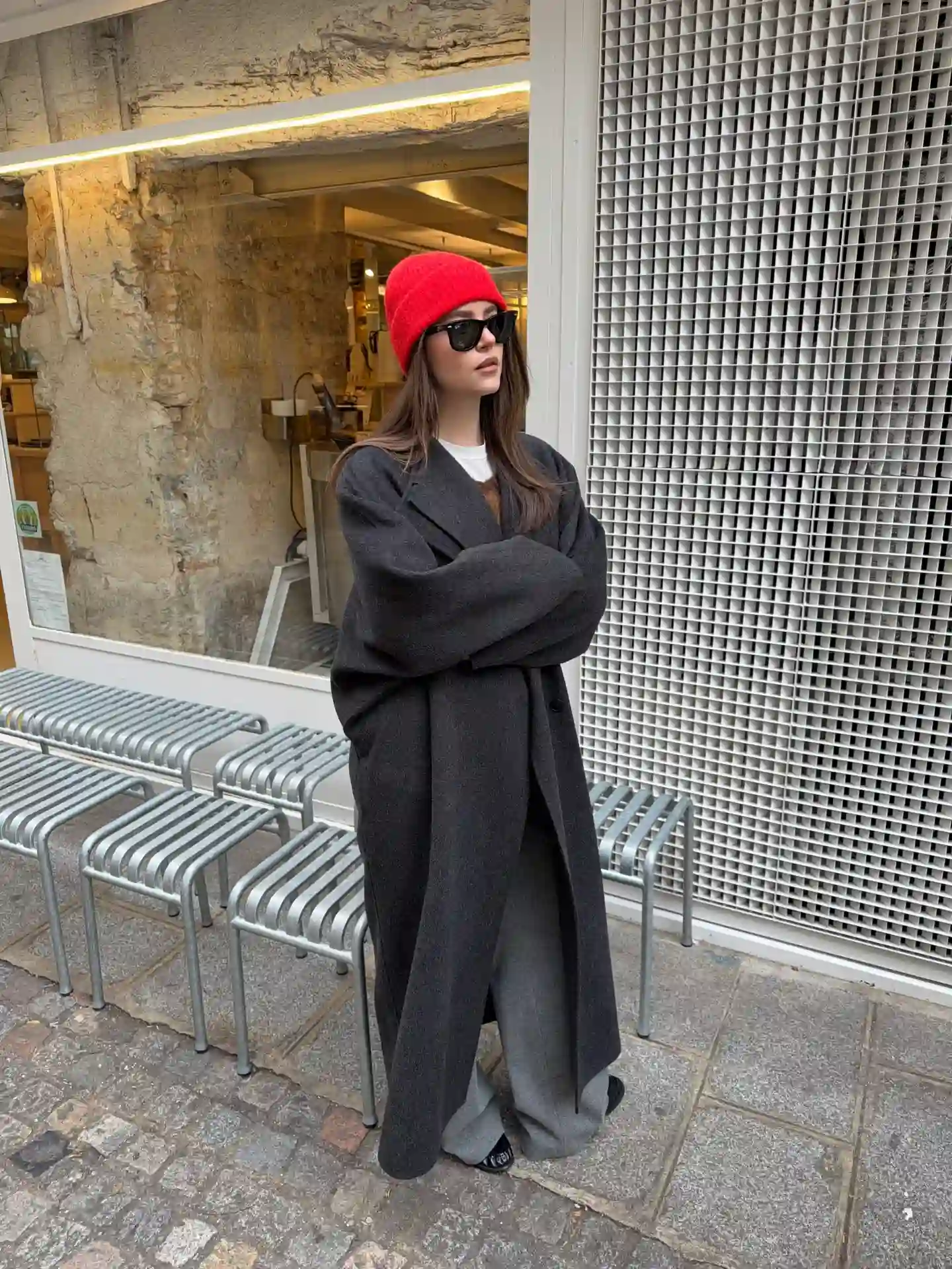 Use a Long Charcoal Coat Over Thin Neutral Layers