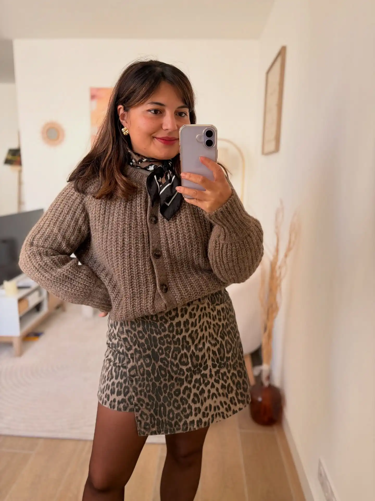 Cropped Cardigan and Mini Skirt Keep the Fall Look Petite-Friendly