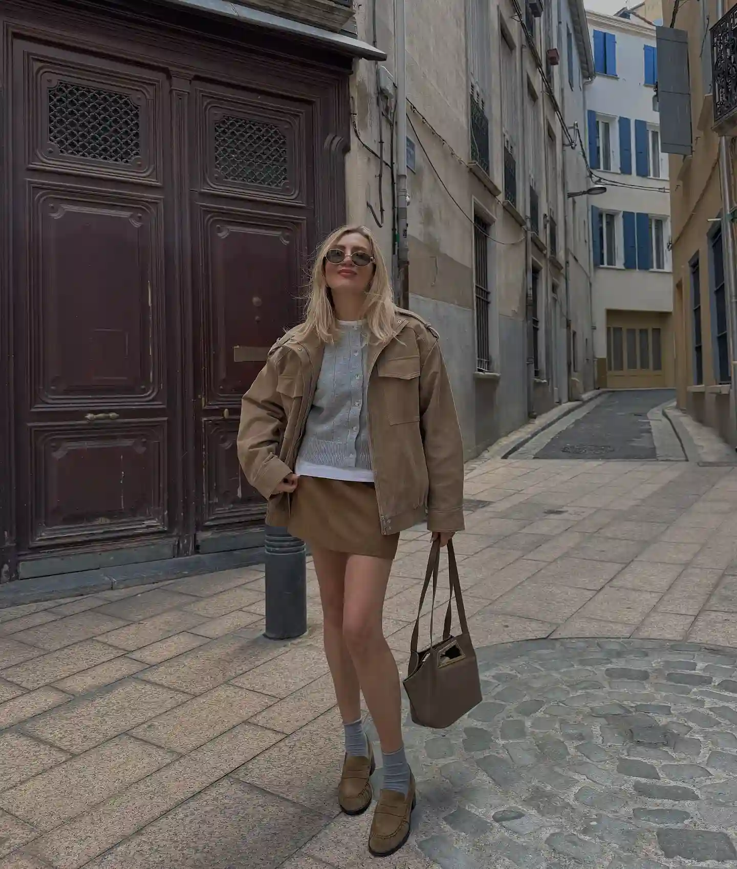 Suede Loafers Bring a Relaxed Feel to a Neutral Fall Outfit