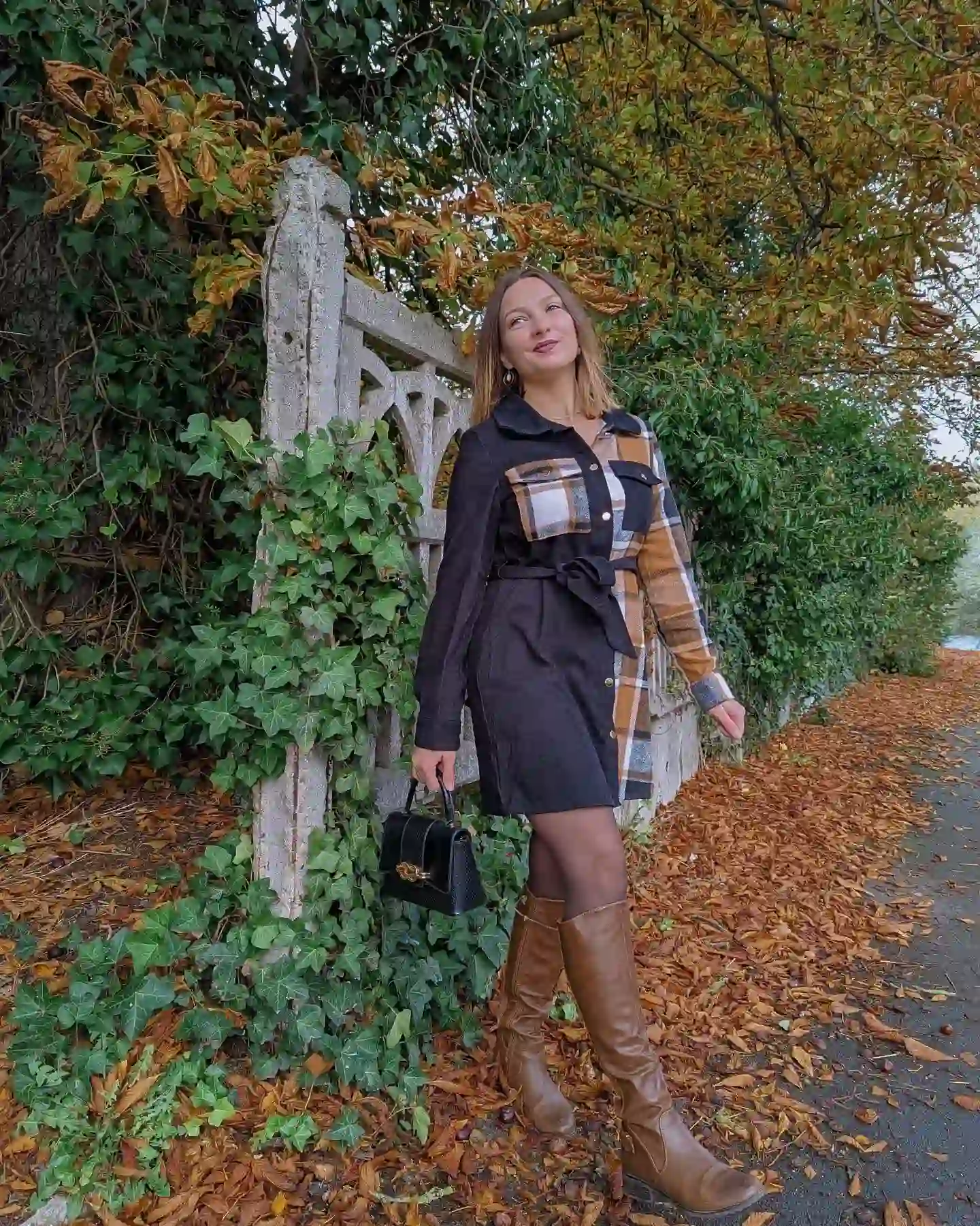 Belted Plaid Shirt Dress Creates Shape Without Extra Layers